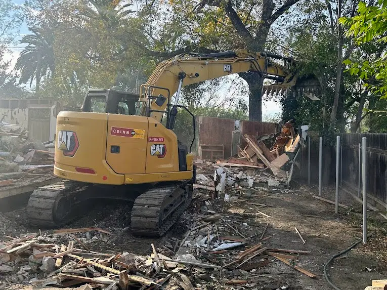 House demolition crew at work in Rancho Cucamonga